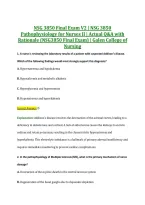NSG 3850 Final Exam V2 &vert; NSG 3850 &NewLine;Pathophysiology for Nurses II &vert; Actual Q&A with &NewLine;Rationale &lpar;NSG3850 Final Exam&rpar; &vert; Galen College of &NewLine;Nursing