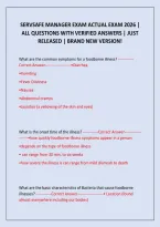 SERVSAFE MANAGER EXAM ACTUAL EXAM 2026 &vert; ALL QUESTIONS WITH VERIFIED ANSWERS &vert; JUST RELEASED &vert; BRAND NEW VERSION&excl;