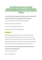 NSG 3850 Final Exam V1&ndash;V3 &vert; NSG 3850 Pathophysiology for Nurses II &vert; Actual Q&A with Rationale &lpar;NSG3850 Final Exam&rpar; &vert; Galen College of Nursing