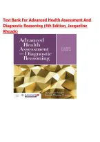 Test Bank Complete&lowbar; Advanced Health Assessment and Diagnostic Reasoning 4th Edition&comma; &lpar;2026&NewLine;&rpar; By Jacqueline Rhoads and Sandra Wiggins Petersen All Chapters 1-18&vert; Verified Answers With Rationale