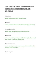 PSYC 2000 LSU KNAPP EXAM 3 CHAPTER 7&NewLine;VERIFIED TEST PAPER QUESTIONS AND&NewLine;SOLUTIONS