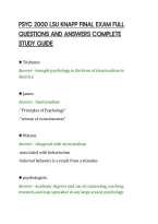 PSYC 2000 LSU KNAPP FINAL EXAM FULL&NewLine;QUESTIONS AND ANSWERS COMPLETE&NewLine;STUDY GUIDE&NewLine;