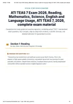 ATI TEAS 7 Exam 2026&colon; Complete Study Guide with Reading&comma; Math&comma; Science&comma; and English Practice Questions&NewLine;&NewLine;