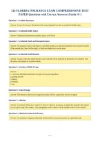 FLORIDA INSURANCE EXAM COMPREHENSIVE TEST&NewLine;PAPER Questions with Correct Answers &lpar;Grade A&plus;&rpar;