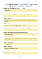 FLORIDA INSURANCE EXAM ACTUAL EXAMINATION&NewLine;Questions with Correct Answers &lpar;Grade A&plus;&rpar;