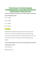 NU 643 Exam 3 V1 &vert; NU 643 Advanced &NewLine;Psychopharmacology &vert; Actual Q&A with Rationale &NewLine;&lpar;NU643 Exam 3&rpar; &vert; Regis University 