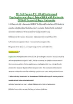 NU 643 Exam 4 V1 &vert; NU 643 Advanced &NewLine;Psychopharmacology &vert; Actual Q&A with Rationale &NewLine;&lpar;NU643 Exam 4&rpar; &vert; Regis University