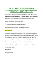 NU 643 Exam 1 V2 &vert; NU 643 Advanced &NewLine;Psychopharmacology &vert; Actual Q&A with Rationale &NewLine;&lpar;NU643 Exam 1&rpar; &vert; Regis University 