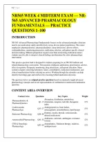 NR565 WEEK 4 MIDTERM EXAM &mdash; NR565 ADVANCED PHARMACOLOGY &NewLine;FUNDAMENTALS &mdash; PRACTICE QUESTIONS 1&ndash;100 &NewLine;