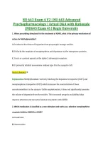 NU 643 Exam 4 V2 &vert; NU 643 Advanced &NewLine;Psychopharmacology &vert; Actual Q&A with Rationale &NewLine;&lpar;NU643 Exam 4&rpar; &vert; Regis University 