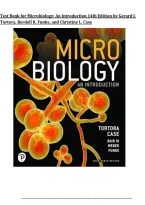 Test Bank for Microbiology&colon; An Introduction&comma; 14th Edition by Gerard J&period; Tortora&comma; Berdell R&period; Funke&comma; Christine L&period; Case&comma; Derek Weber & Warner B&period; Bair &vert; Complete Chapters&NewLine;&NewLine;