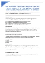 NSG 3800 EXAM 2 2026&sol;2027 &vert; NURSING PRACTICE &ndash; ADULT HEALTH II &vert; 40 VERIFIED Q&A &vert; DETAILED RATIONALES &vert; PASS GUARANTEED &ndash; A&plus; GRADED