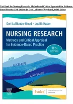 Test Bank for Nursing Research&colon; Methods and Critical Appraisal for Evidence-Based Practice&comma; 11th Edition by Geri LoBiondo-Wood & Judith Haber &vert; Complete Chapters
