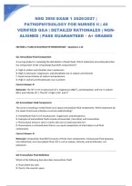 NSG 3850 EXAM 1 2026&sol;2027 &vert; PATHOPHYSIOLOGY FOR NURSES II &vert; 40 VERIFIED Q&A &vert; DETAILED RATIONALES &vert; NGN-ALIGNED &vert; PASS GUARANTEED &ndash; A&plus; GRADED