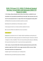 NUR 170 Exam 2 V3 &vert; NUR 170 Medical-Surgical &NewLine;Nursing &vert; Actual Q&A with Rationale &lpar;NUR 170 &NewLine;Exam 2&rpar; &vert; Galen 