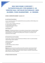NSG 3850 EXAM 2 2026&sol;2027 &vert; PATHOPHYSIOLOGY FOR NURSES II &vert; 40 VERIFIED Q&A &vert; DETAILED RATIONALES &vert; NGN-ALIGNED &vert; PASS GUARANTEED &ndash; A&plus; GRADED