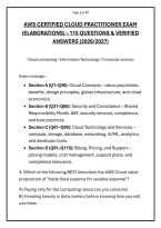 AWS CERTIFIED CLOUD PRACTITIONER EXAM &NewLine;&lpar;ELABORATIONS&rpar; &ndash; 115 QUESTIONS & VERIFIED &NewLine;ANSWERS &lpar;2026&sol;2027&rpar; 