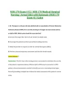 NUR 170 Exam 4 V2 &vert; NUR 170 Medical-Surgical &NewLine;Nursing &vert; Actual Q&A with Rationale &lpar;NUR 170 &NewLine;Exam 4&rpar; &vert; Galen