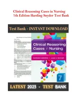 Clinical Reasoning Cases in Nursing 7th Edition Harding Snyder Test Bank