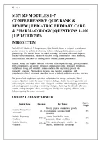MSN 629 MODULES 1&ndash;7 &NewLine;COMPREHENSIVE QUIZ BANK & &NewLine;REVIEW &vert; PEDIATRIC PRIMARY CARE &NewLine;& PHARMACOLOGY &vert; QUESTIONS 1&ndash;100 &NewLine;&vert; UPDATED 2026 &NewLine;