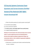 CO Security Systems Contractor Exam &NewLine;Questions and Correct Answers &lpar;Verified &NewLine;Answers&rpar; Plus Rationale 2027 Q&A&vert; &NewLine;Instant Download Pdf