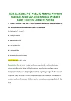 NUR 202 Exam 3 V2 &vert; NUR 202 Maternal Newborn &NewLine;Nursing &vert; Actual Q&A with Rationale &lpar;NUR202 &NewLine;Exam 3&rpar; &vert; Jersey College of Nursing