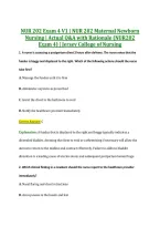 NUR 202 Exam 4 V1 &vert; NUR 202 Maternal Newborn &NewLine;Nursing &vert; Actual Q&A with Rationale &lpar;NUR202 &NewLine;Exam 4&rpar; &vert; Jersey College of Nursing