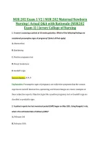 NUR 202 Exam 1 V2 &vert; NUR 202 Maternal Newborn &NewLine;Nursing &vert; Actual Q&A with Rationale &lpar;NUR202 &NewLine;Exam 1&rpar; &vert; Jersey College of Nursing 