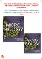 Test Bank for Microbiology&colon; An Evolving Science&comma; 6th Edition by Slonczewski & Foster &vert; All Chapters 1&ndash;28 covered&period;&vert;Graded A&plus;&period;