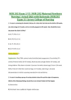NUR 202 Exam 1 V3 &vert; NUR 202 Maternal Newborn &NewLine;Nursing &vert; Actual Q&A with Rationale &lpar;NUR202 &NewLine;Exam 1&rpar; &vert; Jersey College of Nursing