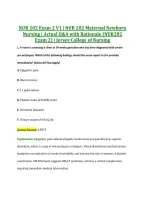 NUR 202 Exam 2 V1 &vert; NUR 202 Maternal Newborn &NewLine;Nursing &vert; Actual Q&A with Rationale &lpar;NUR202 &NewLine;Exam 2&rpar; &vert; Jersey College of Nursing 