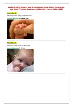 Pediatric Vital Signs by Age Group Temperature&comma; Pulse&comma; Respiration&comma;&NewLine;and Blood Pressure Questions and Answers Latest Update 2027