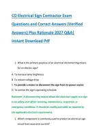 CO Electrical Sign Contractor Exam &NewLine;Questions and Correct Answers &lpar;Verified &NewLine;Answers&rpar; Plus Rationale 2027 Q&A&vert; &NewLine;Instant Download Pdf