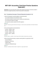 MGT 6201 Accounting&colon; Final Exam Practice Questions&NewLine;&lpar;2026-2027&rpar; Verified Complete UPDATED&excl;&excl;&excl;&excl;&excl;&excl;&excl;