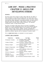 LDR 320T &ndash; WEEK 3&comma; PRACTICE &NewLine;CHAPTER 13&colon; SKILLS FOR &NewLine;DEVELOPING OTHERS &NewLine;