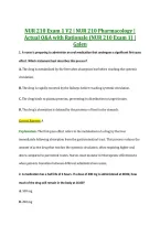 NUR 210 Exam 1 V2 &vert; NUR 210 Pharmacology &vert; &NewLine;Actual Q&A with Rationale &lpar;NUR 210 Exam 1&rpar; &vert; &NewLine;Galen