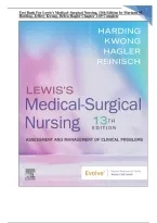 Test Bank for Lewis&rsquo;s Medical-Surgical Nursing&colon; Assessment and Management of Clinical Problems&comma; 13th Edition by Mariann M&period; Harding&comma; Jeffrey Kwong & Debra Hagler &vert; Chapters 1&ndash;69 Complete&NewLine;&NewLine;