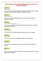 Pharmacology Exam 1 Updated Actual Questions and Correct&NewLine;Answers &lpar;2026-2027&rpar;