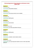 Pharmacology Exam 2 Drugs Questions and Answers Latest&NewLine;Update 2027