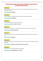 Pharmacology Exam 2 Rasmussen Frequently Tested Actual&NewLine;Questions and Answers