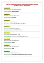 Pharmacology Exam 2 Study Guide Expected Questions and&NewLine;Verified Answers &lpar;2026-2027&rpar;
