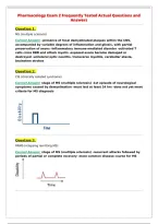 Pharmacology Exam 2 Frequently Tested Actual Questions and&NewLine;Answers