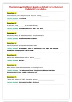 Pharmacology Final Exam Questions Solved Correctly Latest&NewLine;Update 2027&comma; Graded A&plus;