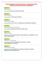 Pharmacology Penn Foster Veterinary Technician Expected&NewLine;Questions and Verified Answers &lpar;2026-2027&rpar;