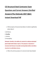 CO Structural Steel Contractor Exam &NewLine;Questions and Correct Answers &lpar;Verified &NewLine;Answers&rpar; Plus Rationale 2027 Q&A&vert; &NewLine;Instant Download Pdf