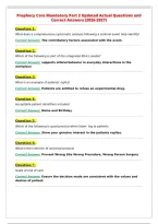Prophecy Core Mandatory Part 2 Updated Actual Questions and&NewLine;Correct Answers &lpar;2026-2027&rpar;