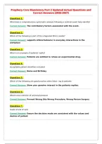Prophecy Core Mandatory Part 2 Updated Actual Questions and&NewLine;Correct Answers &lpar;2026-2027