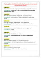 Prophecy Core Mandatory Part 3 relias Frequently Tested Actual&NewLine;Questions and Answers