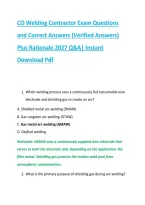 CO Welding Contractor Exam Questions &NewLine;and Correct Answers &lpar;Verified Answers&rpar; &NewLine;Plus Rationale 2027 Q&A&vert; Instant &NewLine;Download Pdf 