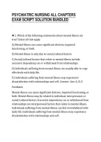 PSYCHIATRIC NURSING ALL CHAPTERS&NewLine;EXAM SCRIPT SOLUTION BUNDLED